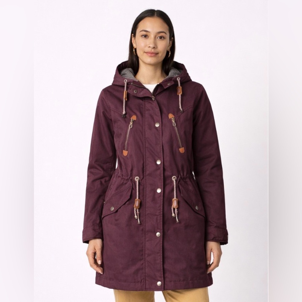 NWT FatFace Taylor Waterproof Rain Jacket Plum Purple Hooded Coat UK Designer
